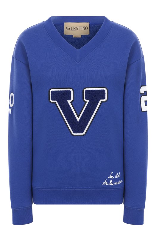Хлопковый свитшот Valentino 7B3MF24V9KY Синий 7B3MF24V9KY