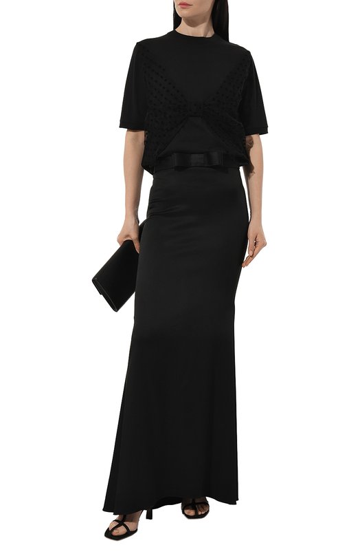 Хлопковая футболка Nina Ricci 24PJT0020 Чёрный  24PJT0020 Фото 2