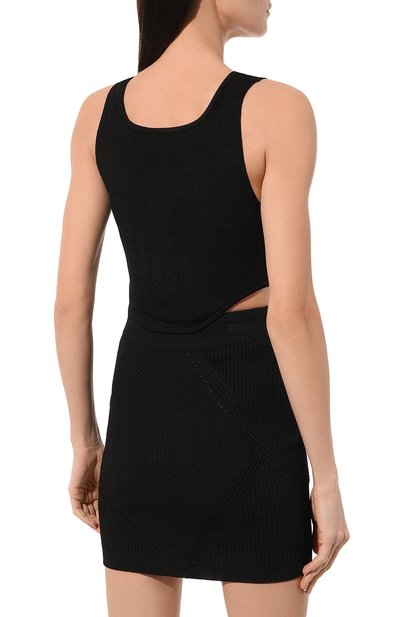 Топ из вискозы BALMAIN черного цвета по цене 107000 руб., арт. AF0AA260KB07, фото 4 Топ из вискозы BALMAIN, арт. AF0AA260KB07, фото 4
