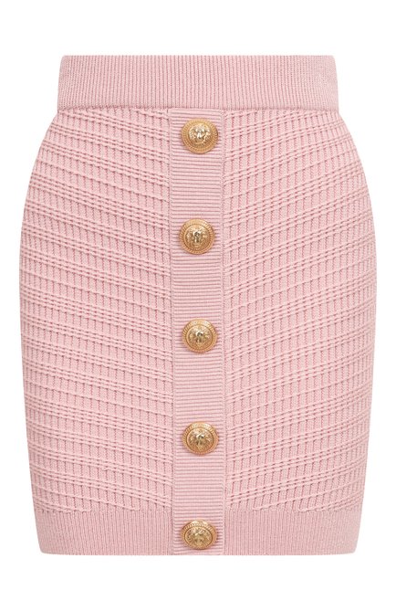 Женская юбка из вискозы BALMAIN розового цвета по цене 0 руб., арт. EF0LB039/KI42 | Фото 1