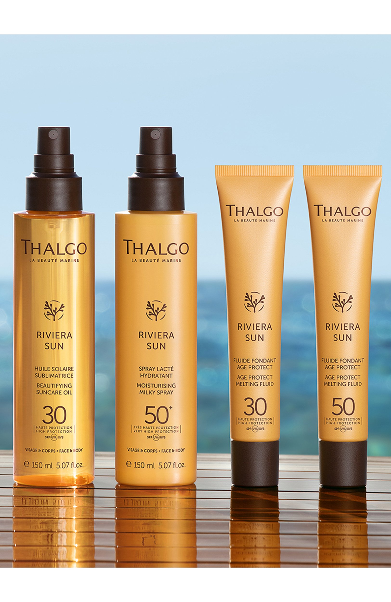 Солнцезащитный увлажняющий спрей-молочко для лица и тела spf 50+ riviera sun (150ml) THALGO, арт. VT23003, фото 3