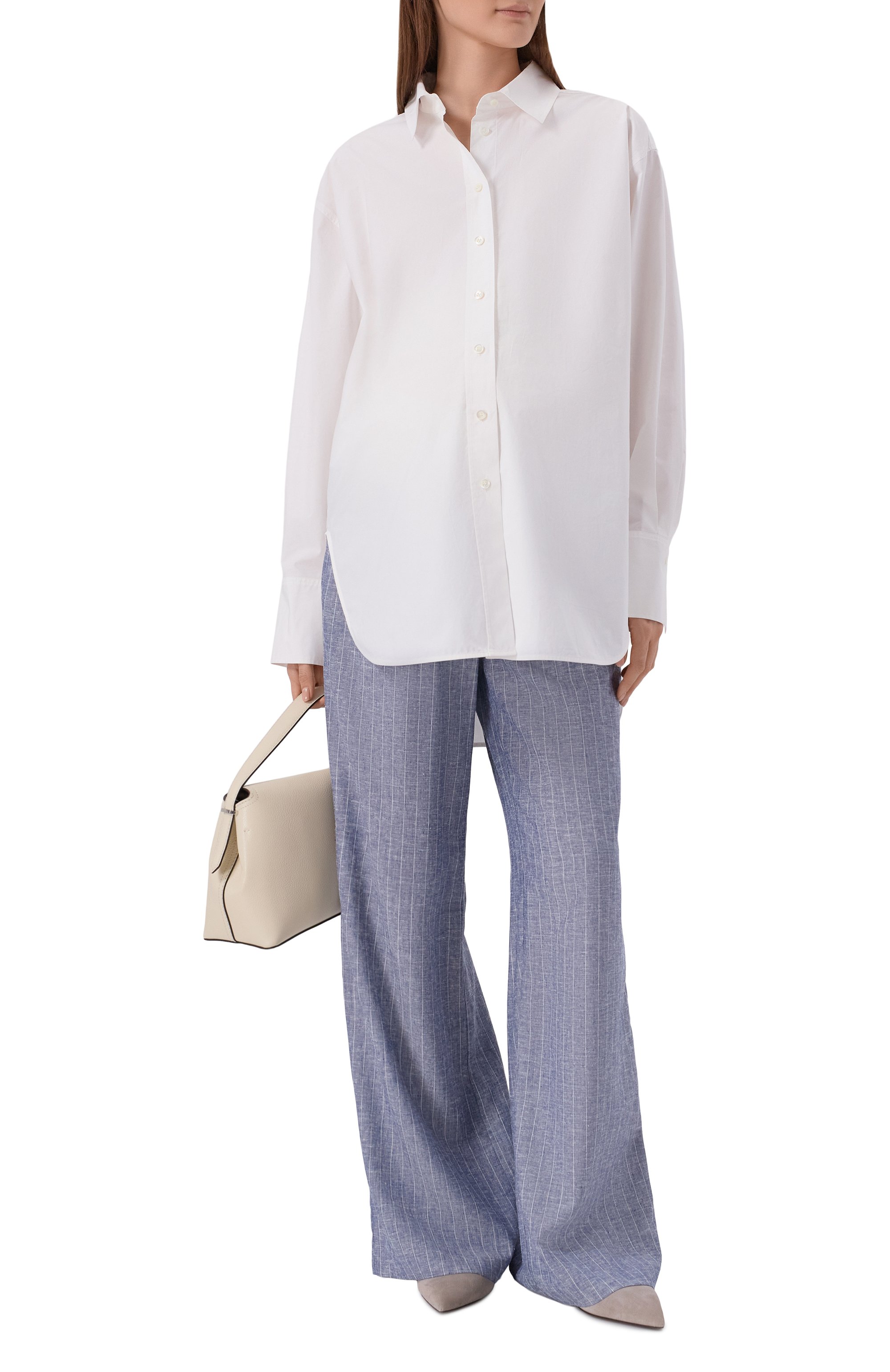 Брюки из вискозы и льна PIETRO BRUNELLI синего цвета по цене 18600 руб., арт. PN0196/LICUBA, фото 2 Брюки из вискозы и льна PIETRO BRUNELLI, арт. PN0196/LICUBA, фото 2