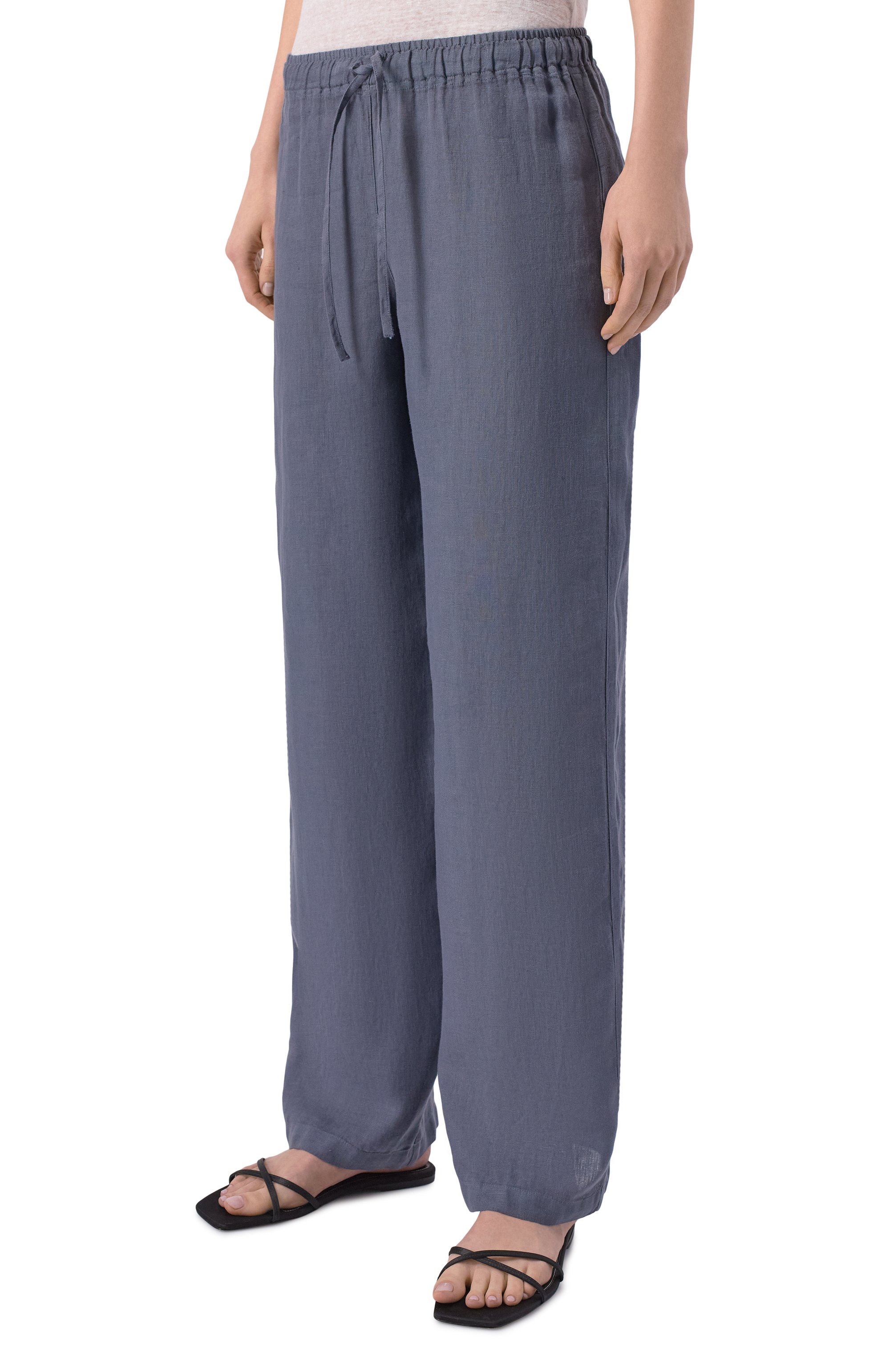 Льняные брюки 120% LINO темно-серого цвета по цене 27800 руб., арт. 33ALIW2145/0000115, фото 3 Льняные брюки 120% LINO, арт. 33ALIW2145/0000115, фото 3