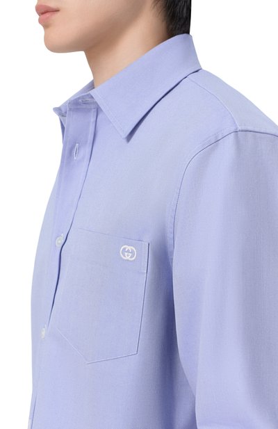 Хлопковая рубашка GUCCI, арт. 852704/ZASM7, фото 5