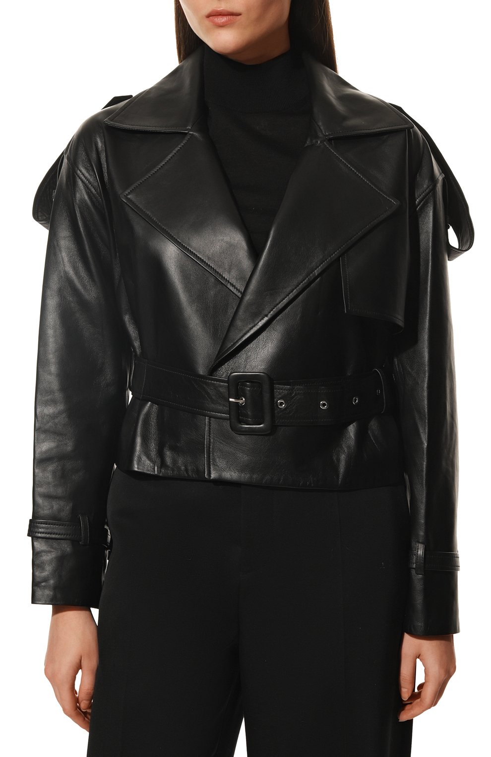 Кожаная куртка ADDICTED, арт. CROPPED TRENCH style 6.BLACK, фото 3