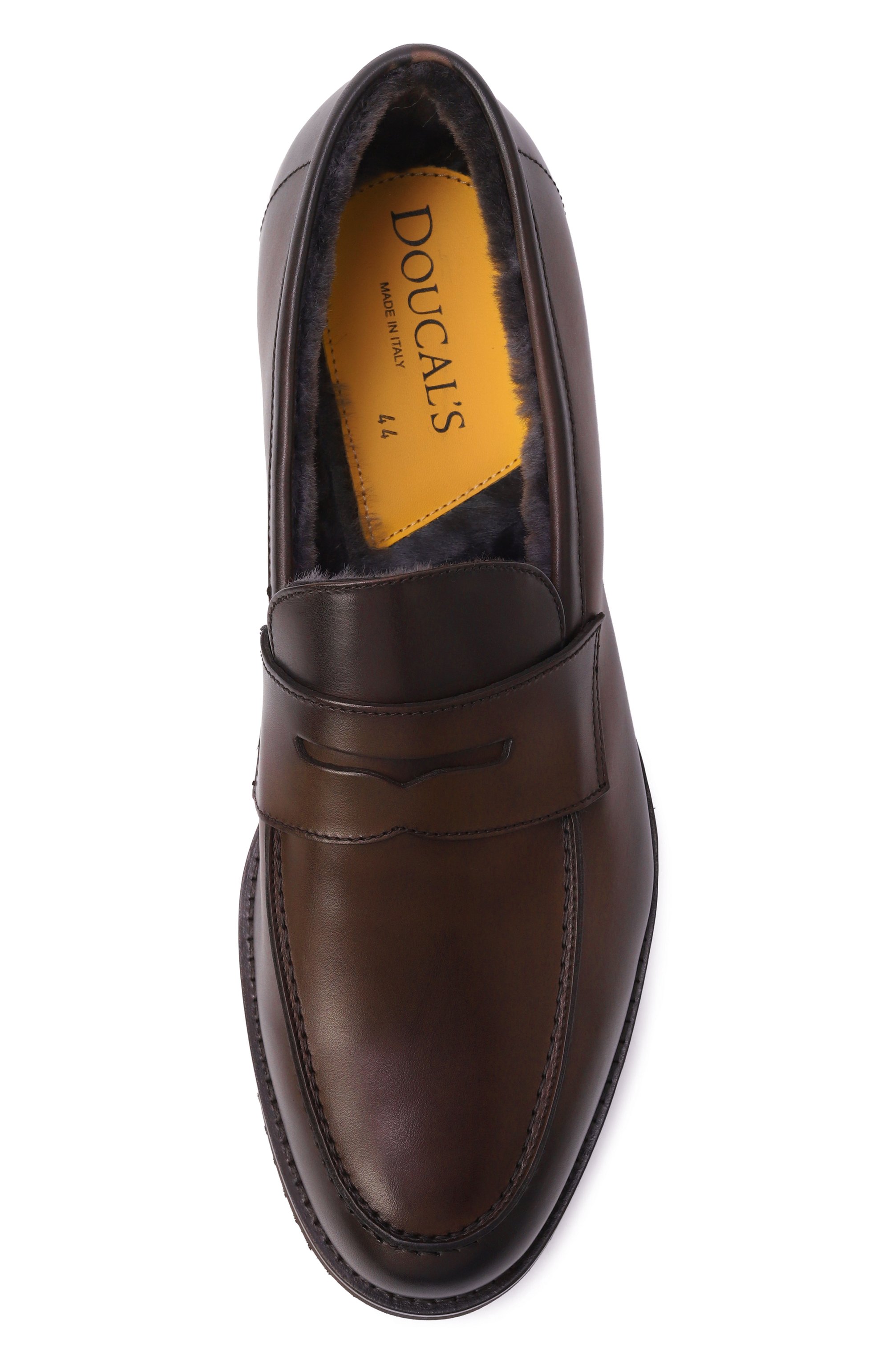 Кожаные пенни-лоферы DOUCAL'S темно-коричневого цвета по цене 59950 руб., арт. DU2483DAK0UM159T, фото 6 Кожаные пенни-лоферы DOUCAL'S, арт. DU2483DAK0UM159T, фото 6
