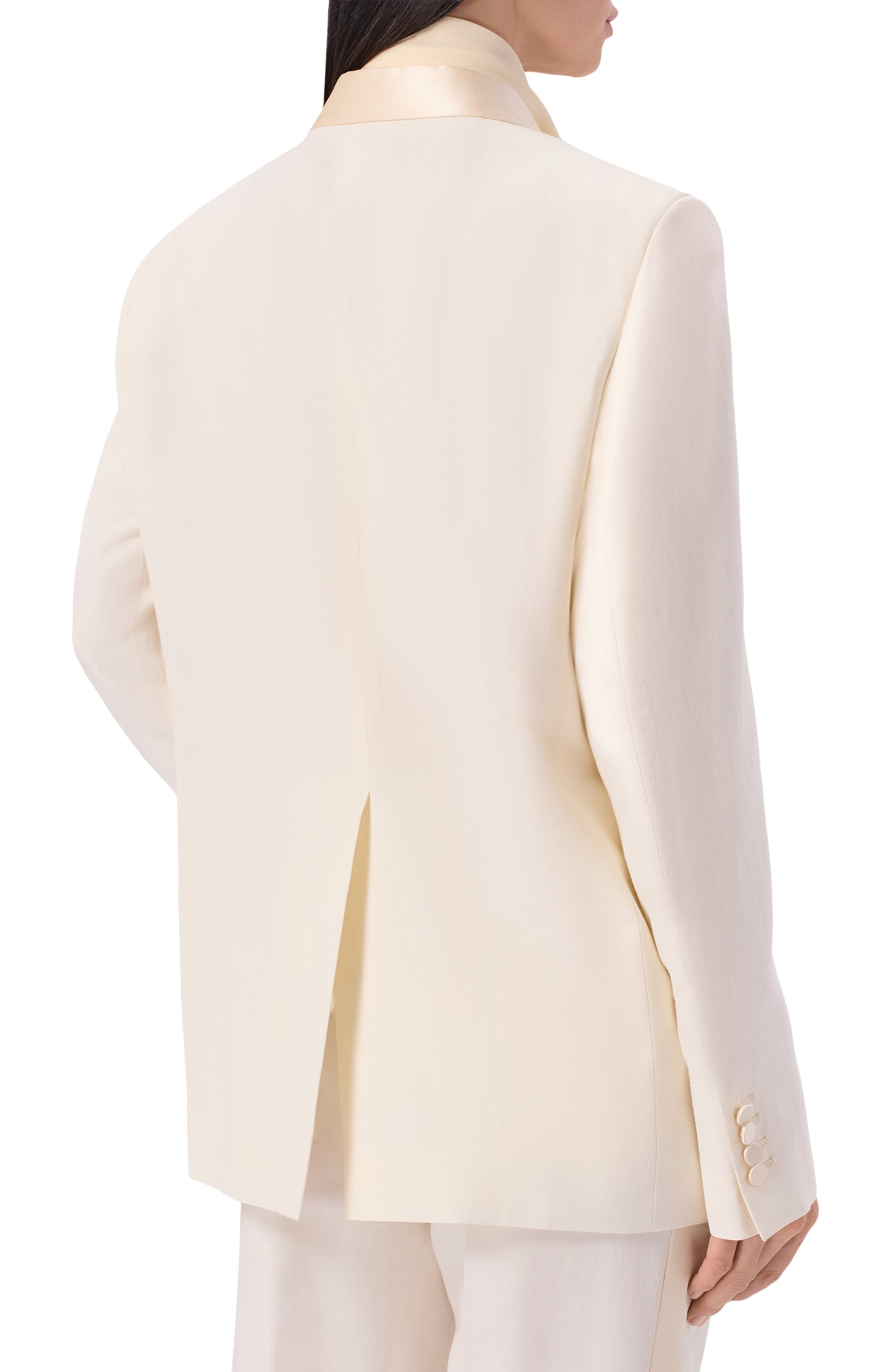 Жакет из вискозы и льна ARMARIUM кремового цвета по цене 278000 руб., арт. ARMFWB015/V016, фото 4 Жакет из вискозы и льна ARMARIUM, арт. ARMFWB015/V016, фото 4