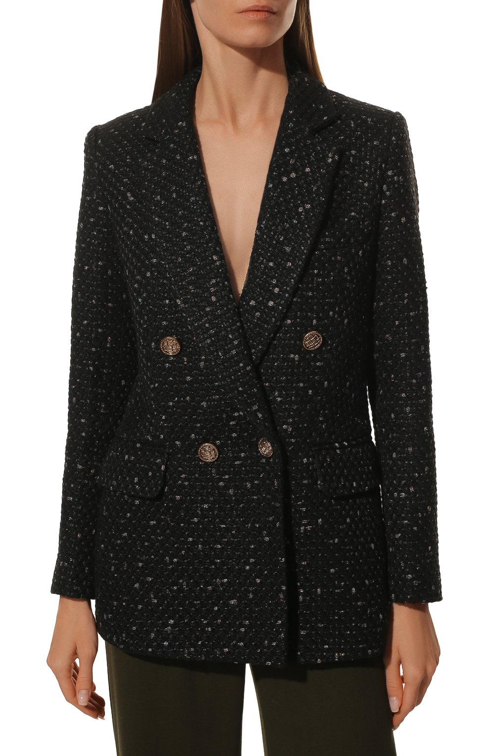 Жакет из вискозы SEVEN LAB черного цвета по цене 28350 руб., арт. JK tw pearl black, фото 3 Жакет из вискозы SEVEN LAB, арт. JK tw pearl black, фото 3