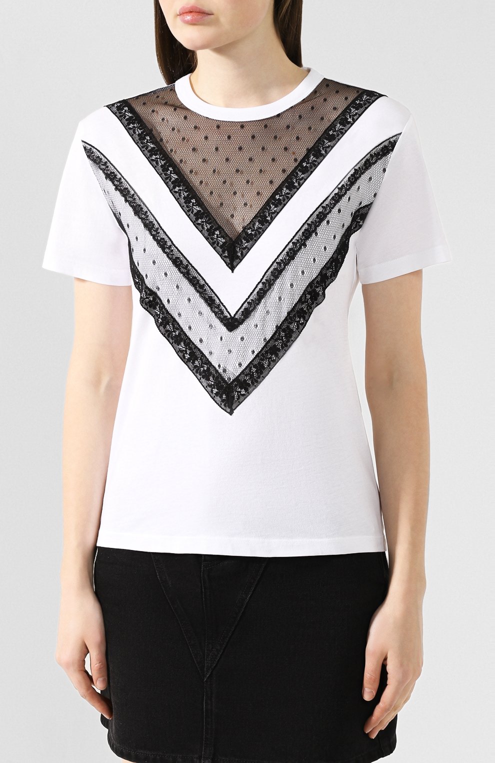 Хлопковая футболка REDVALENTINO белого цвета по цене 17800 руб., арт. SR3MG02H/4F9, фото 3 Хлопковая футболка REDVALENTINO, арт. SR3MG02H/4F9, фото 3