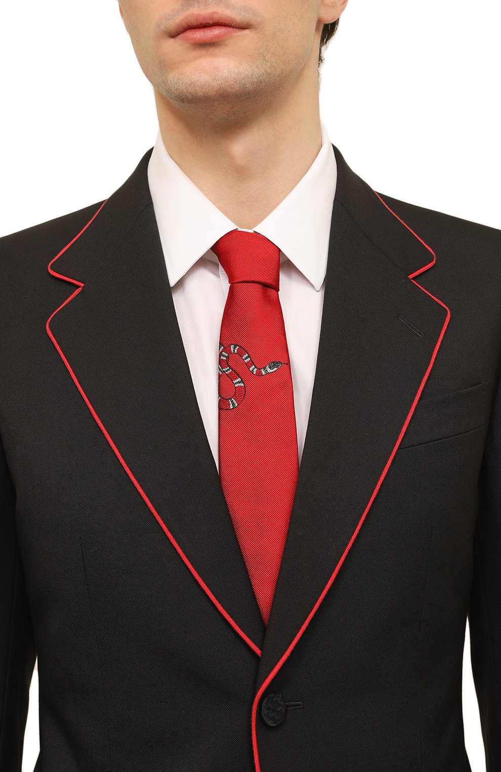 Шелковый галстук GUCCI, арт. 452171 4E002, фото 2