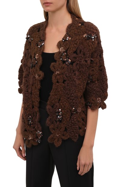 Шерстяной кардиган BRUNELLO CUCINELLI коричневого цвета по цене 827500 руб., арт. MAB600706, фото 3 Шерстяной кардиган BRUNELLO CUCINELLI, арт. MAB600706, фото 3