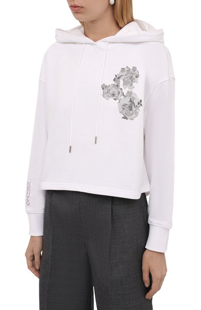 Хлопковое худи KENZO белого цвета по цене 42850 руб., арт. FB62SW6604M0, фото 3 Хлопковое худи KENZO, арт. FB62SW6604M0, фото 3