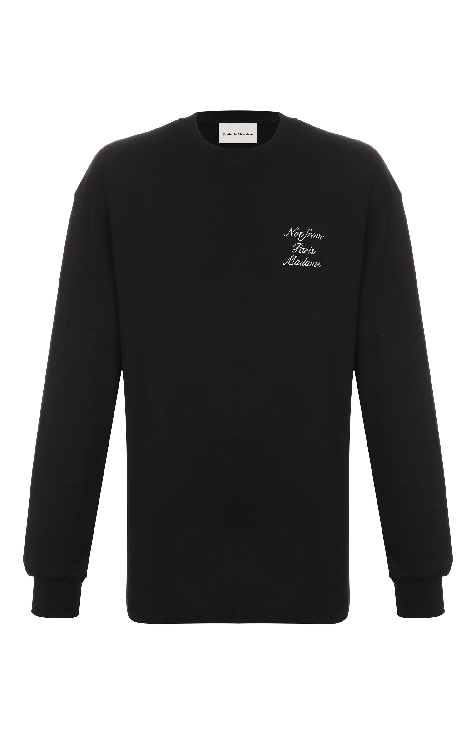 Хлопковый лонгслив DROLE DE MONSIEUR, арт. E-TS220-C0002-BL, фото 1