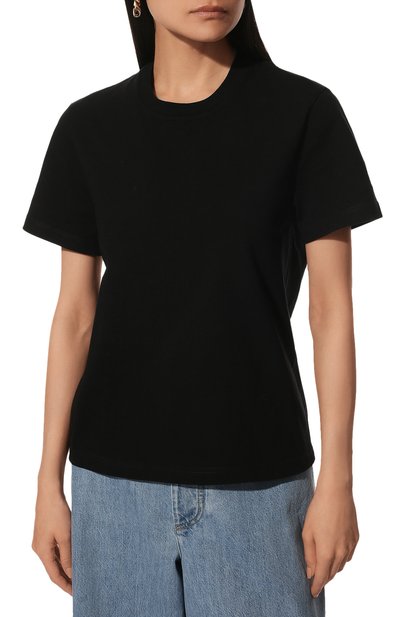 Хлопковая футболка BOTTEGA VENETA черного цвета по цене 39950 руб., арт. 649060/VF1U0, фото 3 Хлопковая футболка BOTTEGA VENETA, арт. 649060/VF1U0, фото 3