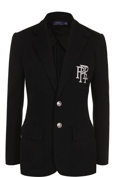 Женский приталенный жакет с вышитым логотипом бренда POLO RALPH LAUREN, арт. 211645540
