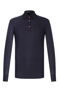 Мужское поло KITON темно-синего цвета, арт. UMCP0SH0924215 | Фото 1 (Рукава: Длинные; Длина (для топов): Стандартные; Материал внешний: Хлопок; Стили: Кэжуэл; Застежка: Пуговицы; Принт: Без принта; Кросс-КТ: Джерси; Мужское Кросс-КТ: Футболка-одежда)