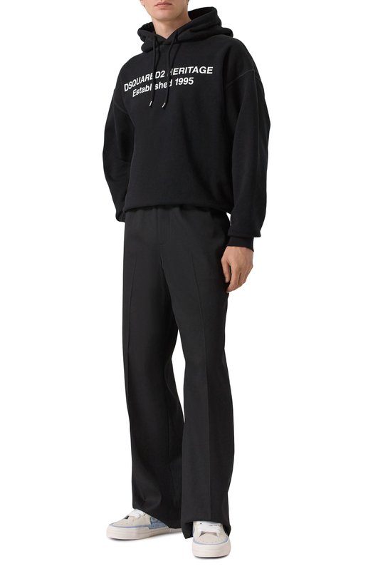 Хлопковое худи Dsquared2 S74GU0897/S25516 Чёрный  S74GU0897/S25516 Фото 2