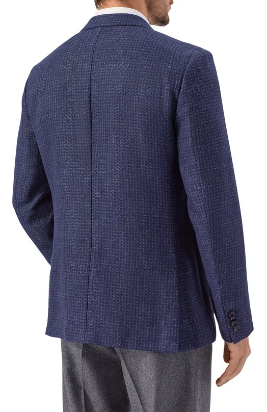 Пиджак из шерсти и льна Zegna 1D7SG0/R950723A9 Синий  1D7SG0/R950723A9 Фото 5