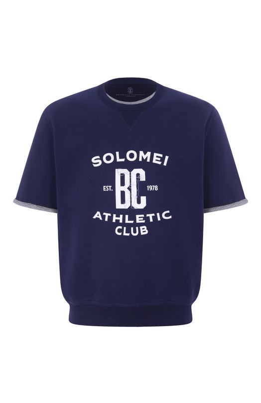 Хлопковый свитшот Brunello Cucinelli MN05N3378G Синий MN05N3378G