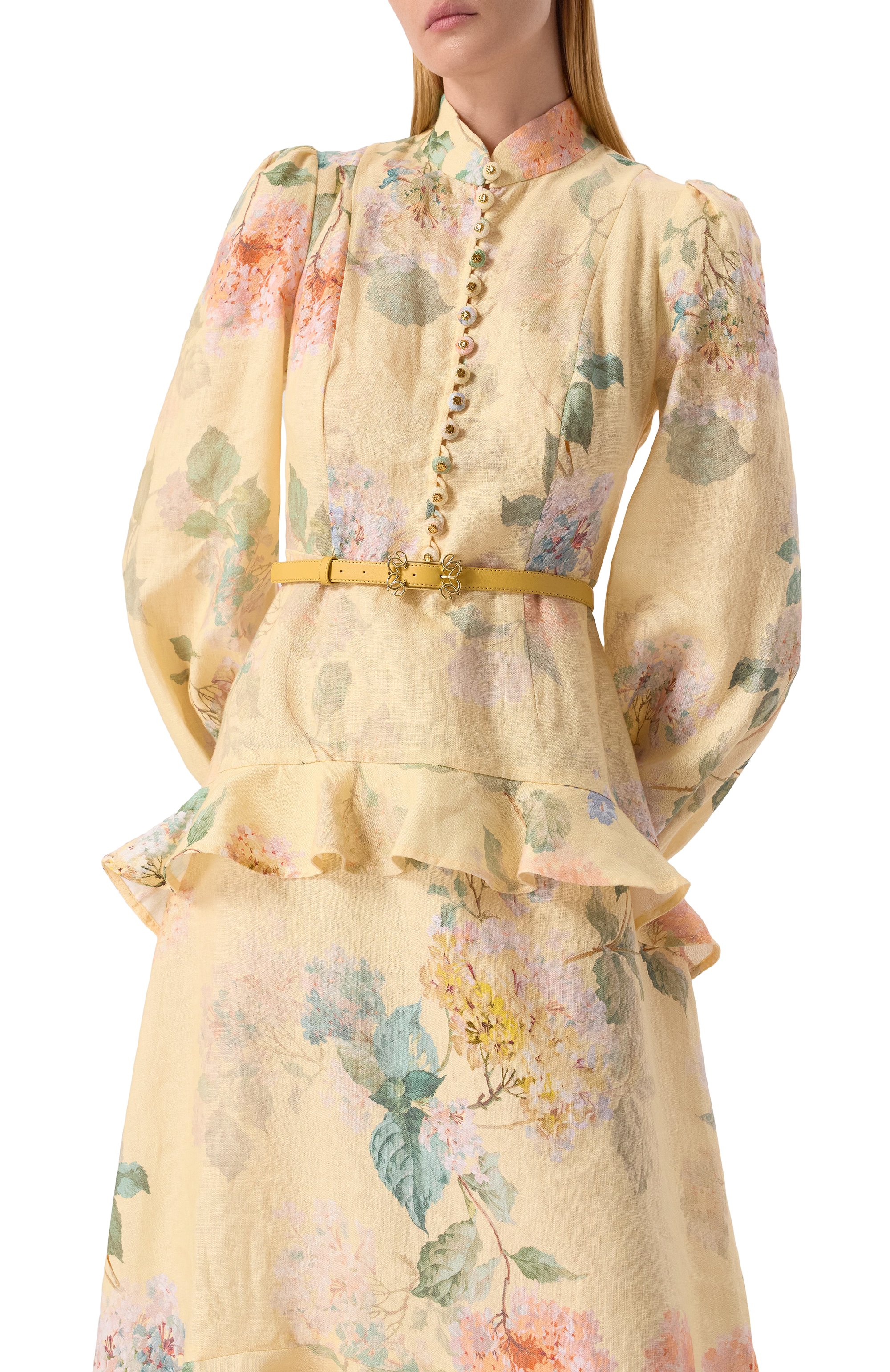 Кожаный ремень ELIE SAAB желтого цвета по цене 36450 руб., арт. BE003S25, фото 2 Кожаный ремень ELIE SAAB, арт. BE003S25, фото 2