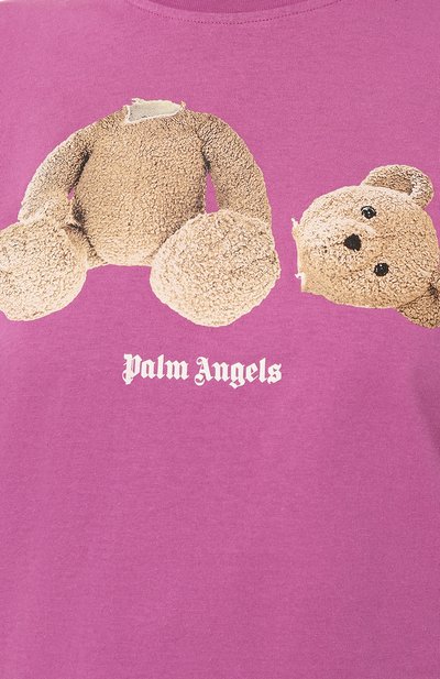 Хлопковая футболка PALM ANGELS фуксия цвета по цене 34150 руб., арт. PWAA020C99JER0113760, фото 5 Хлопковая футболка PALM ANGELS, арт. PWAA020C99JER0113760, фото 5