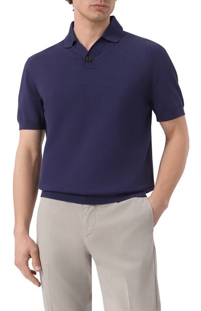 Хлопковое поло KITON темно-синего цвета по цене 137500 руб., арт. UMM060802, фото 3 Хлопковое поло KITON, арт. UMM060802, фото 3