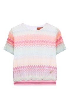 Детский топ из вискозы MISSONI разноцветного цвета, арт. MW5A61/Q0077/6-10 | Фото 1 (Материал внешний: Вискоза; Рукава: Короткие; Материал подклада: Хлопок; Девочки Кросс-КТ: топ-одежда; Автоматизация ТО: Проставлено; Автоматизация состава: Проставлено; Ростовка одежда: 6 лет | 116 см, 8 лет | 128 см, 10 - 11 лет | 140 - 146см)