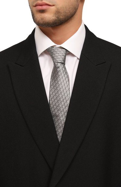 Шелковый галстук LANVIN серого цвета по цене 15400 руб., арт. 3103/TIE, фото 2 Шелковый галстук LANVIN, арт. 3103/TIE, фото 2