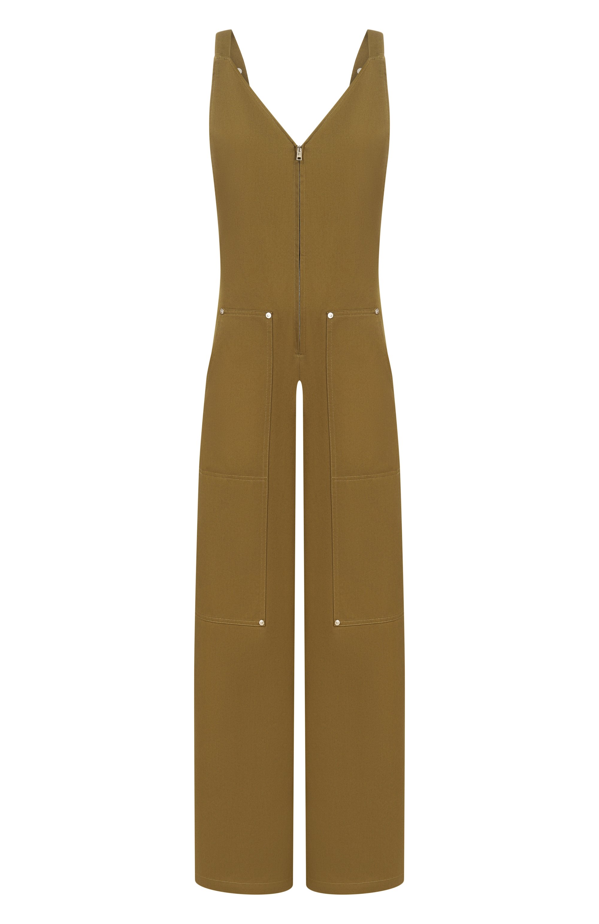 Хлопковый комбинезон MSGM хаки цвета по цене 59800 руб., арт. 4041MDA10/267104, фото 1 Хлопковый комбинезон MSGM, арт. 4041MDA10/267104, фото 1