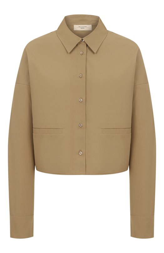 Хлопковая рубашка Weekend Max Mara SVAG0 Бежевый SVAG0