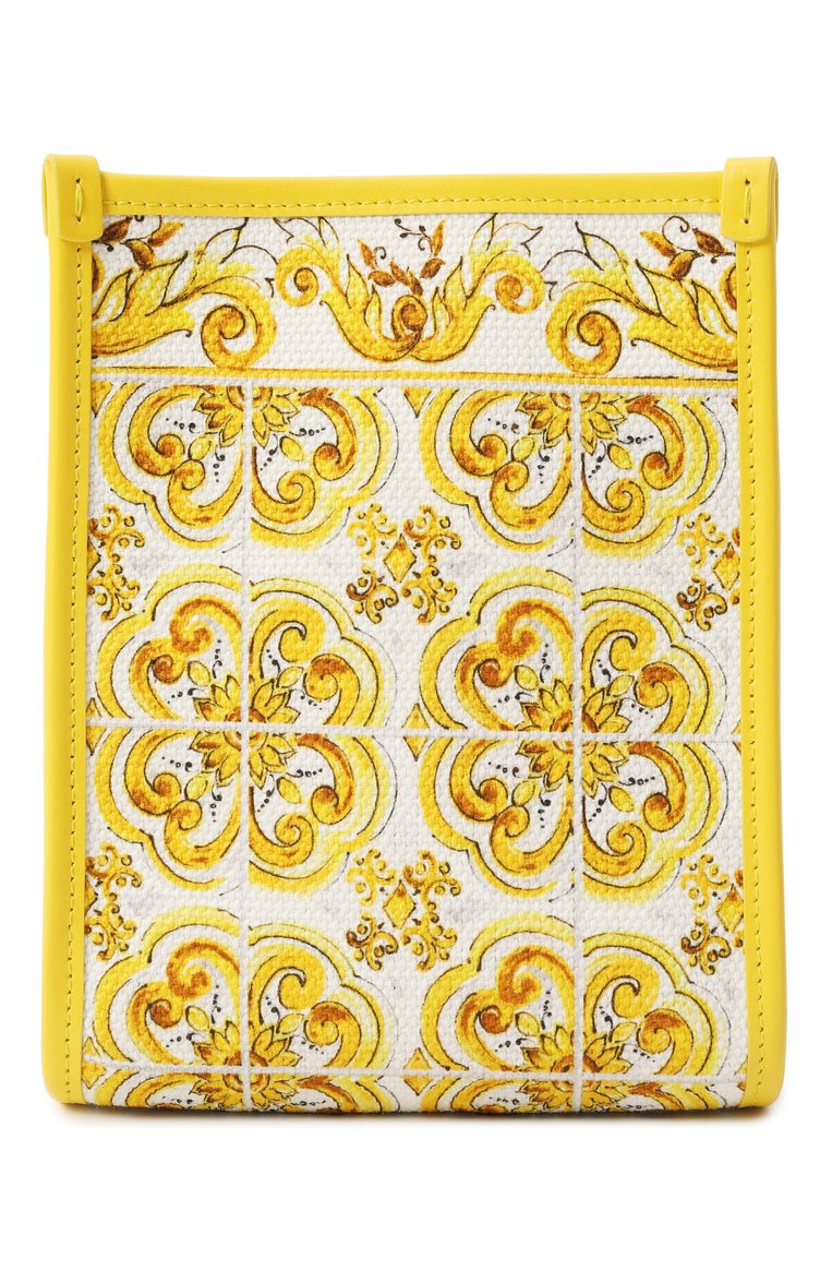 Женская сумка DOLCE & GABBANA желтого цвета, арт. BB9025_BE9025/AP026_1 | Фото 6 (Размер: mini; Драгоценные к�амни: Проставлено; Ремень/цепочка: На ремешке; Материал сплава: Проставлено; Материал: Текстиль)