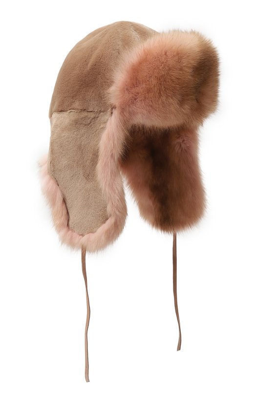 Меховая шапка-ушанка Селин из норки и соболя FurLand 0090907450164600000 Розовый 0090907450164600000