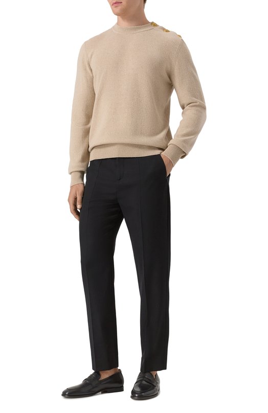 Джемпер из кашемира и шерсти Balmain FH1KD010/KI87 Бежевый  FH1KD010/KI87 Фото 2