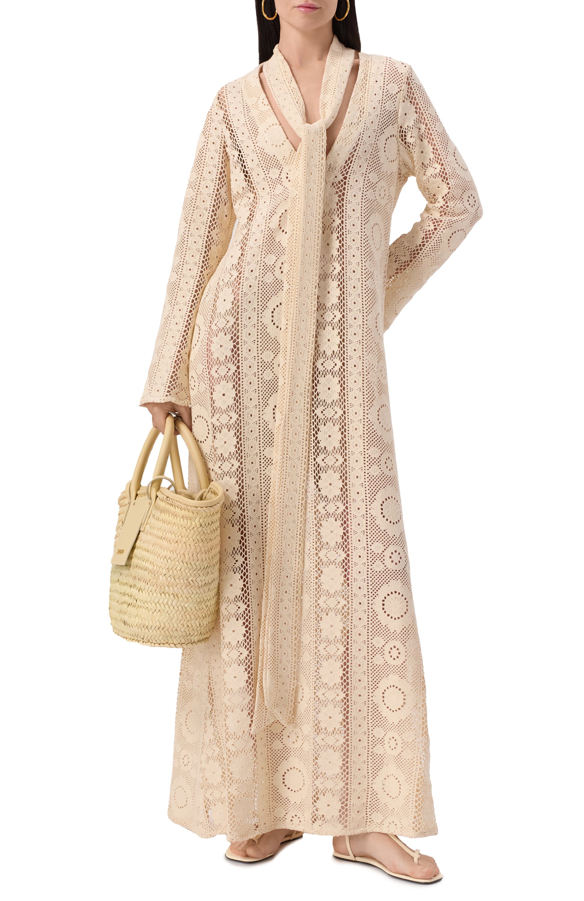 Хлопковое платье ALBUS LUMEN, арт. HAZELDRESS03.CR0CHET.CREME, фото 2