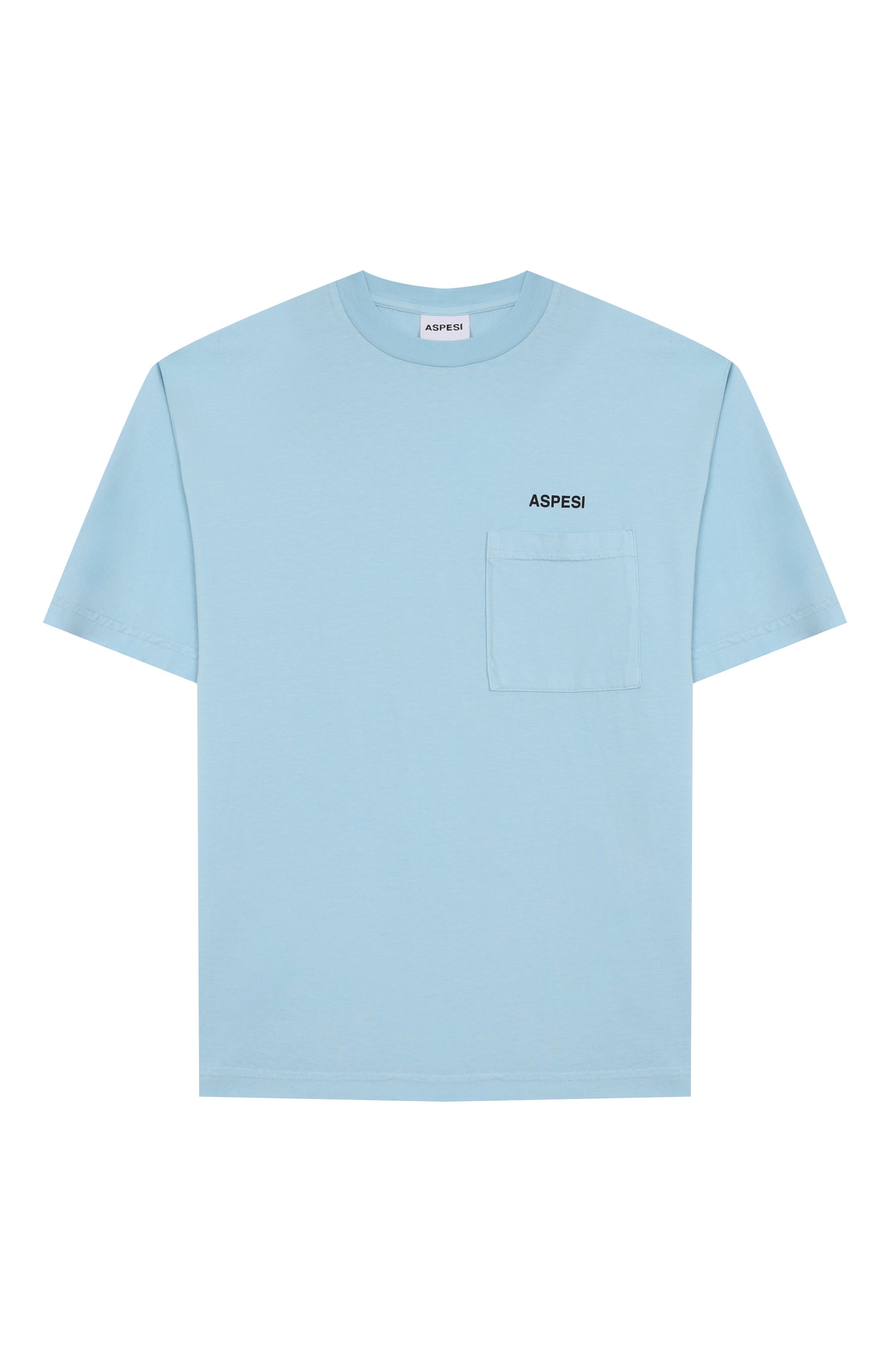 Хлопковая футболка ASPESI голубого цвета по цене 11850 руб., арт. S25047TSM7038/14A-16A, фото 1 Хлопковая футболка ASPESI, арт. S25047TSM7038/14A-16A, фото 1