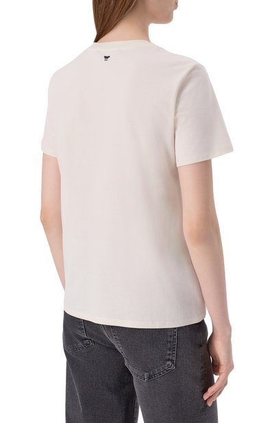 Хлопковая футболка WEEKEND MAX MARA кремового цвета по цене 13100 руб., арт. GUGLIA, фото 4 Хлопковая футболка WEEKEND MAX MARA, арт. GUGLIA, фото 4