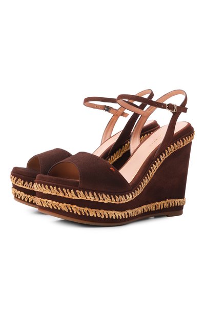 Женские замшевые босоножки SANTONI, арт. WHTG72356ZPINMGD
