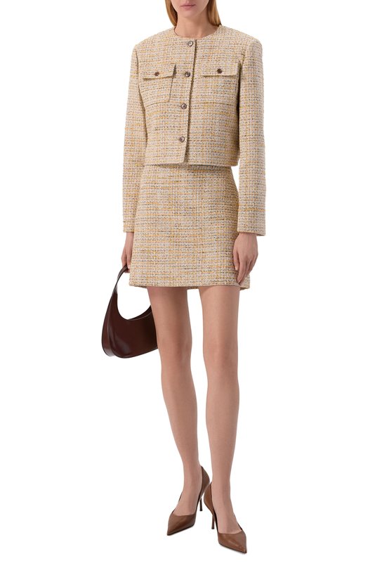 Твидовая юбка Theory P0804305 Бежевый  P0804305 Фото 2