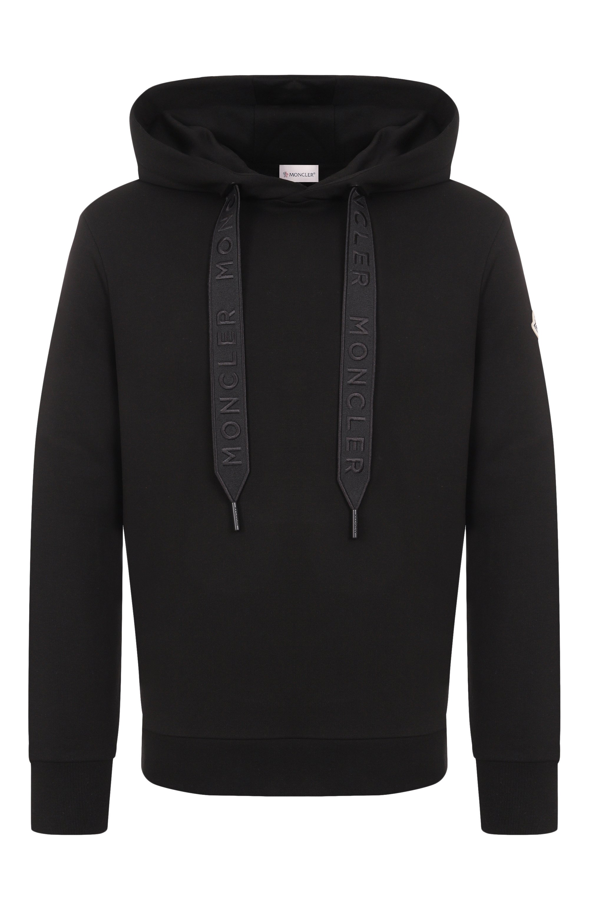 Хлопковое худи MONCLER черного цвета по цене 89950 руб., арт. 8G00023/809KR, фото 1 Хлопковое худи MONCLER, арт. 8G00023/809KR, фото 1