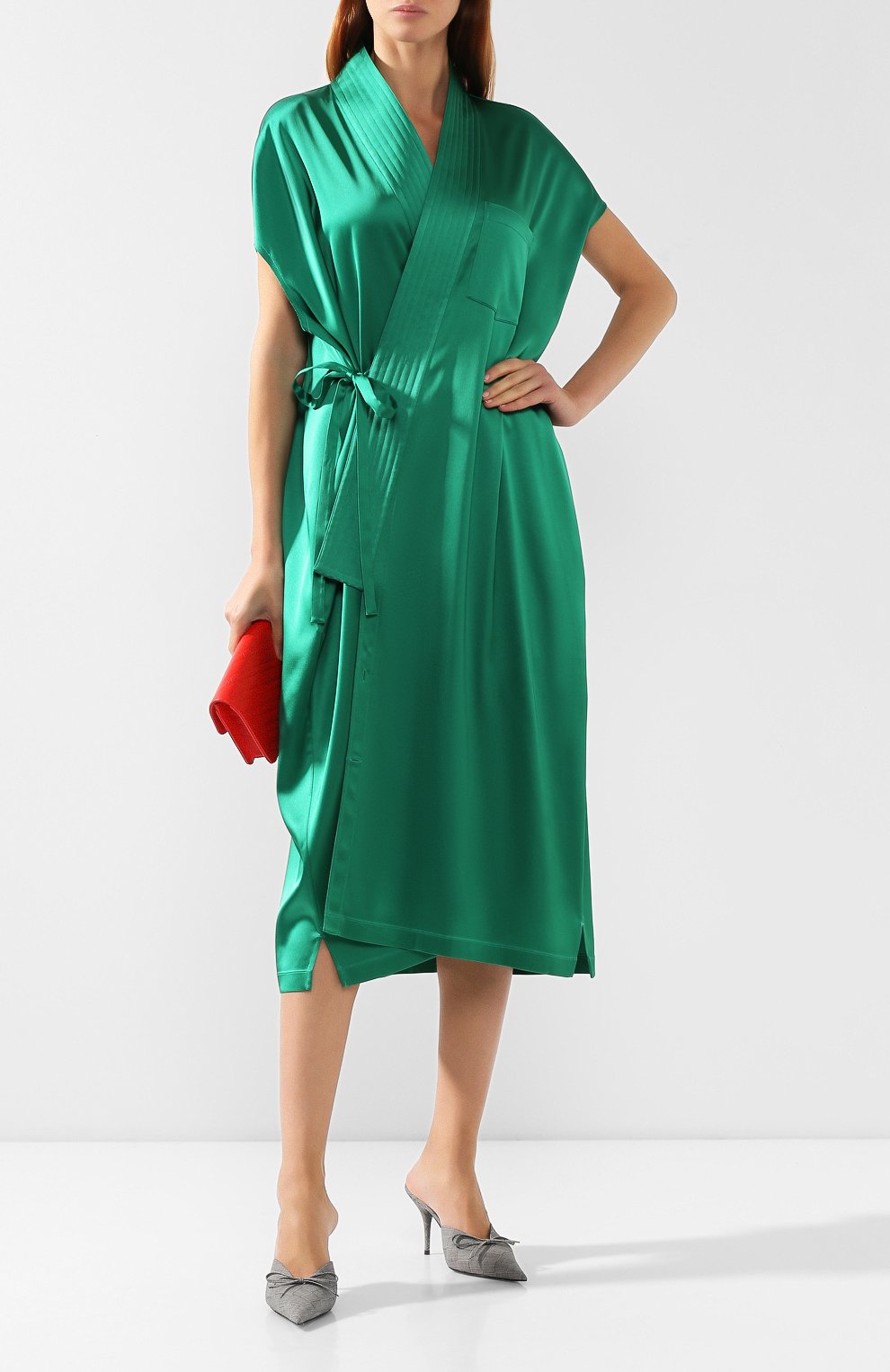 Атласное платье BALENCIAGA, арт. 582856/TA021, фото 2