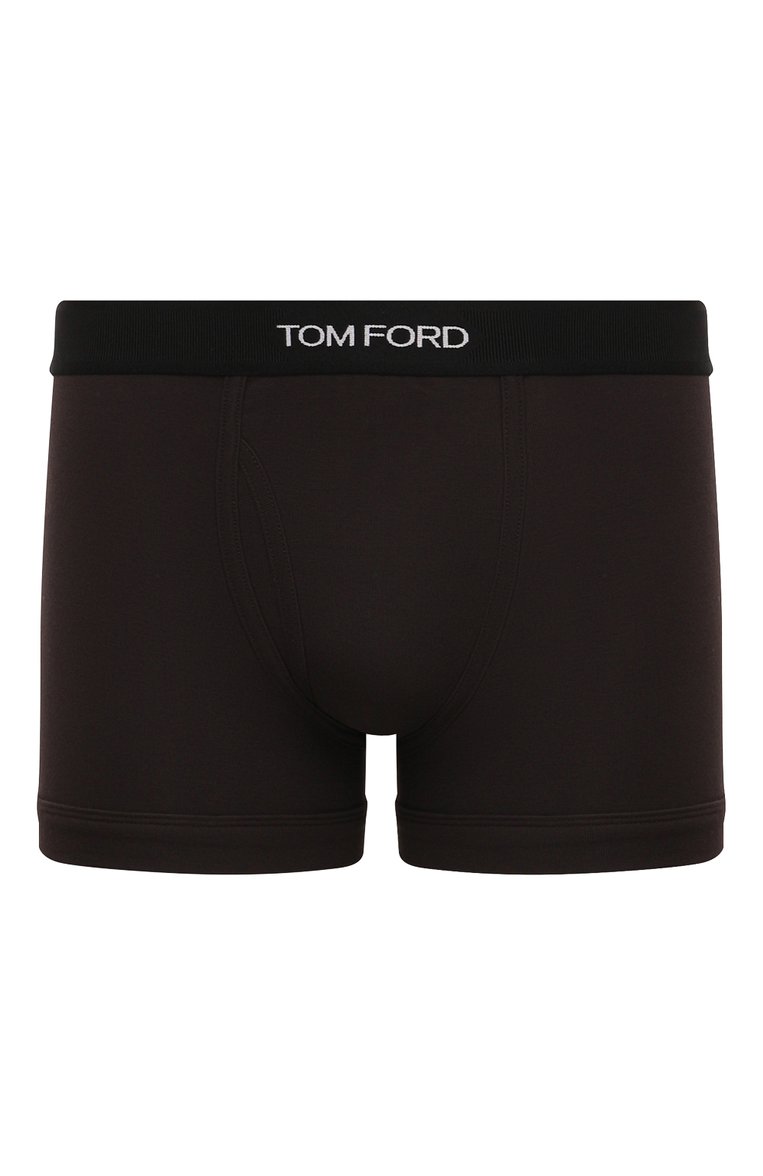 Мужские хлопковые боксеры TOM FORD темно-коричневого цвета, арт. T4LC3/104 | Фото 1 (Нос: Не проставлено; Материал внешний: Хлопок; Материал сплава: Проставлено; Кросс-КТ: бельё; Мужское Кросс-КТ: Трусы)