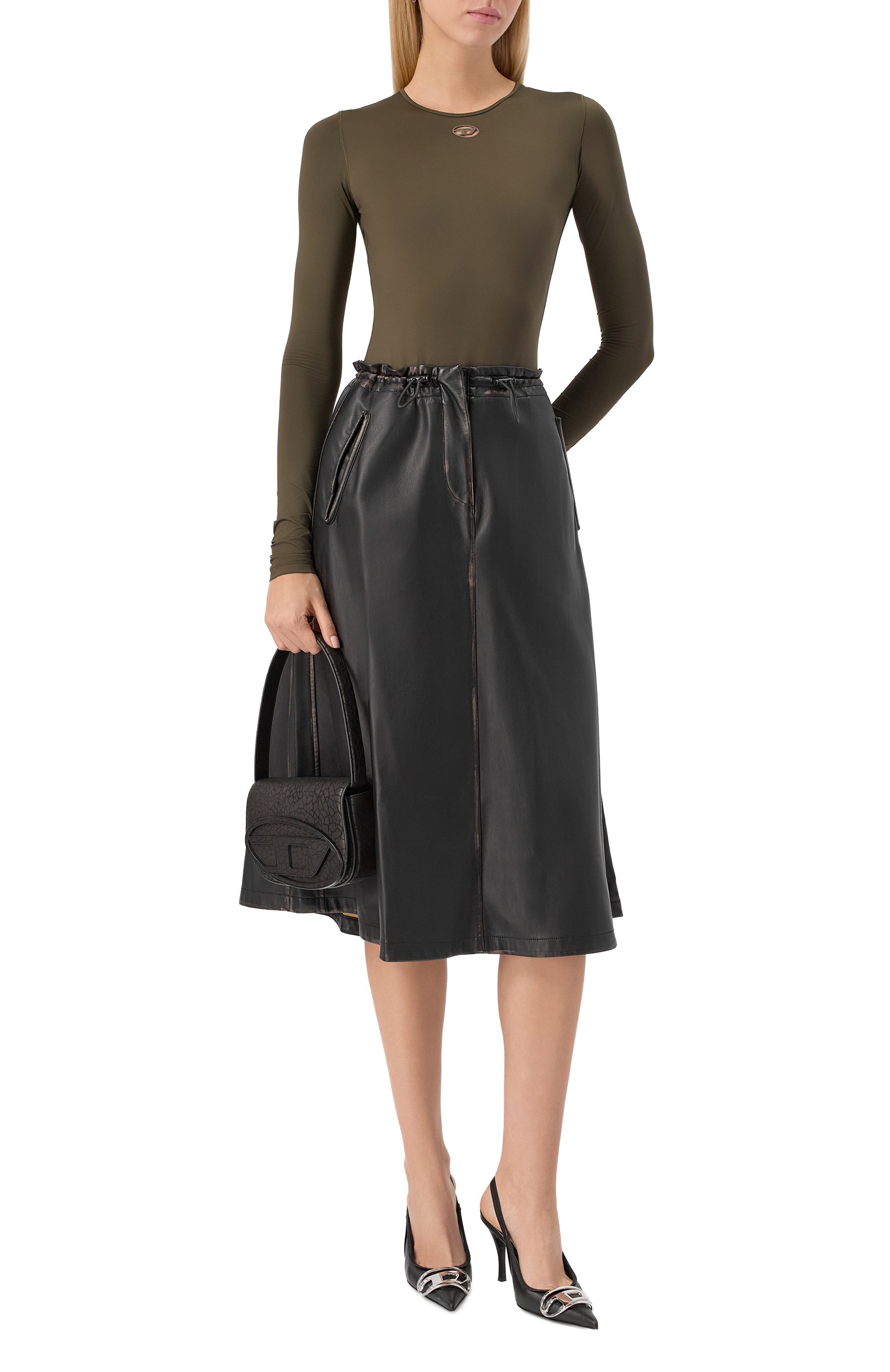 Юбка из экокожи DIESEL, арт. A18387/0LHBE, фото 2