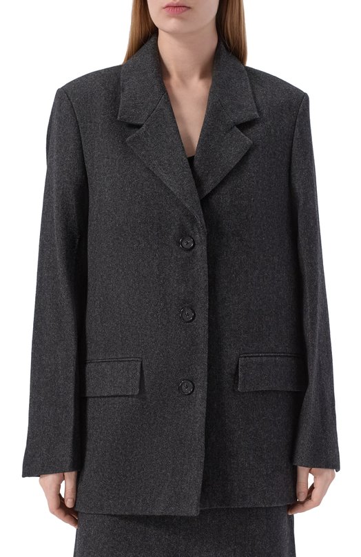 Шерстяной жакет TOTEME 261-WRZ0063-FB0562 Серый  261-WRZ0063-FB0562 Фото 3