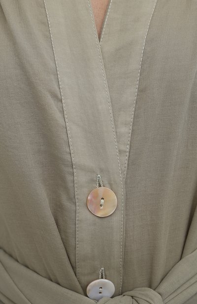 Хлопковое платье ERIKA PENA хаки цвета по цене 52950 руб., арт. ELLADRESS, фото 5 Хлопковое платье ERIKA PENA, арт. ELLADRESS, фото 5