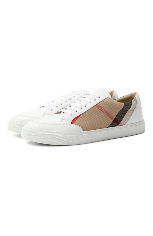 Комбинированные кеды Burberry 8056712 Бежевый 8056712