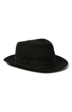 Женская шляпа GIORGIO ARMANI черного цвета, арт. 797342/2F501 | Фото 1 (Материал: Текстиль, Шерсть; Материал сплава: Проставлено; Нос: Не проставлено)