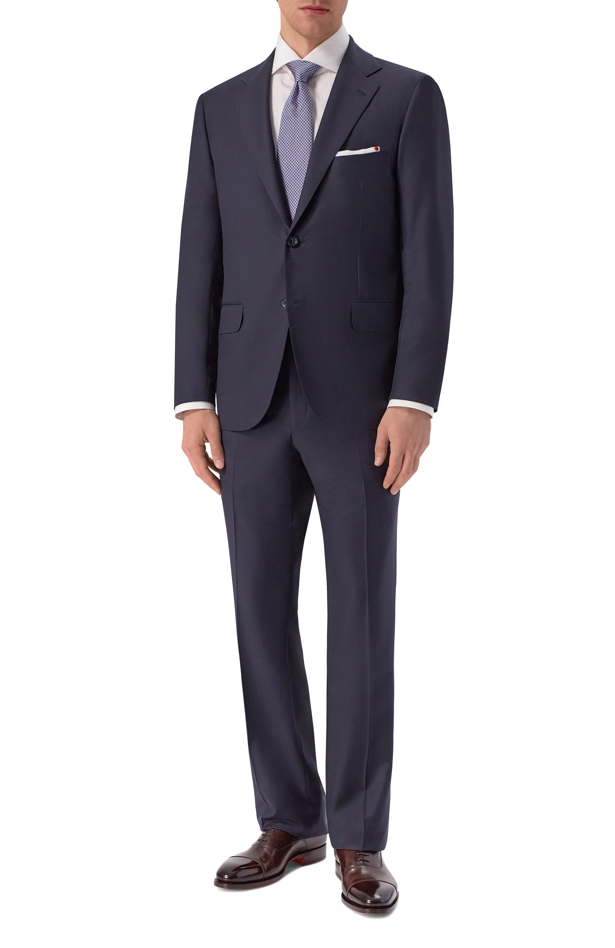 Шерстяной костюм KITON темно-синего цвета по цене 931000 руб., арт. UA81K01270_001, фото 1 Шерстяной костюм KITON, арт. UA81K01270_001, фото 1
