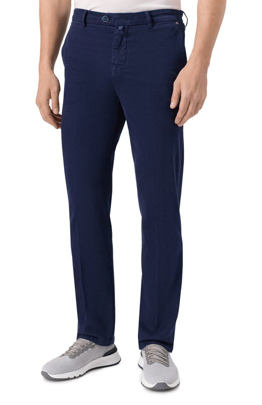 Хлопковые брюки Kiton UFPPERK0100H02 Синий  UFPPERK0100H02 Фото 3