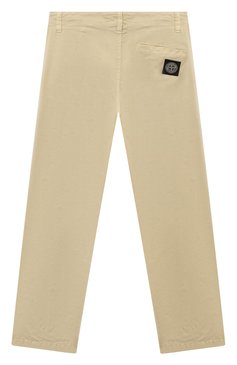 Детские хлопковые брюки STONE ISLAND светло-бежевого цвета, арт. 301/10/6-8 | Фото 2 (Материал внешний: Хлопок; Материал сплава: Проставлено; Нос: Не проставлено; Случай: Повседневный; Ростовка одежда: 6 лет | 116 см, 8 лет | 128 см)