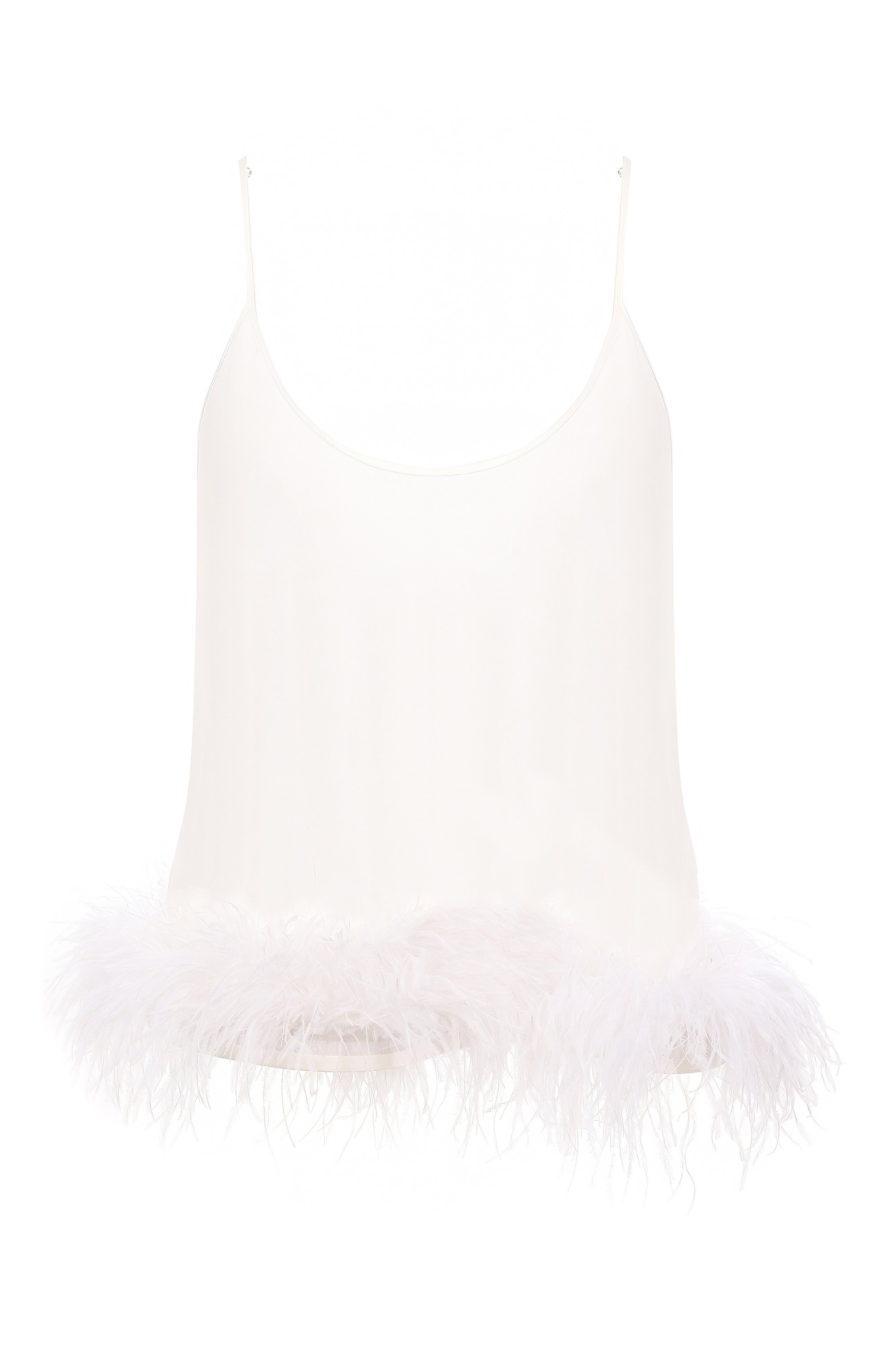 Шелковый топ с отделкой перьями EDOMO, арт. T002007FW2324, фото 1